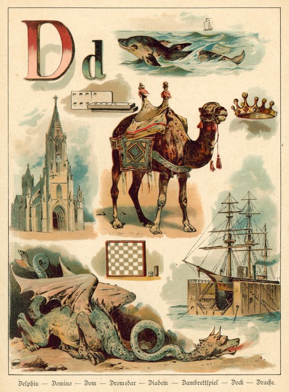 Buchstabe D (Chromolitho) von Walter Zweigle