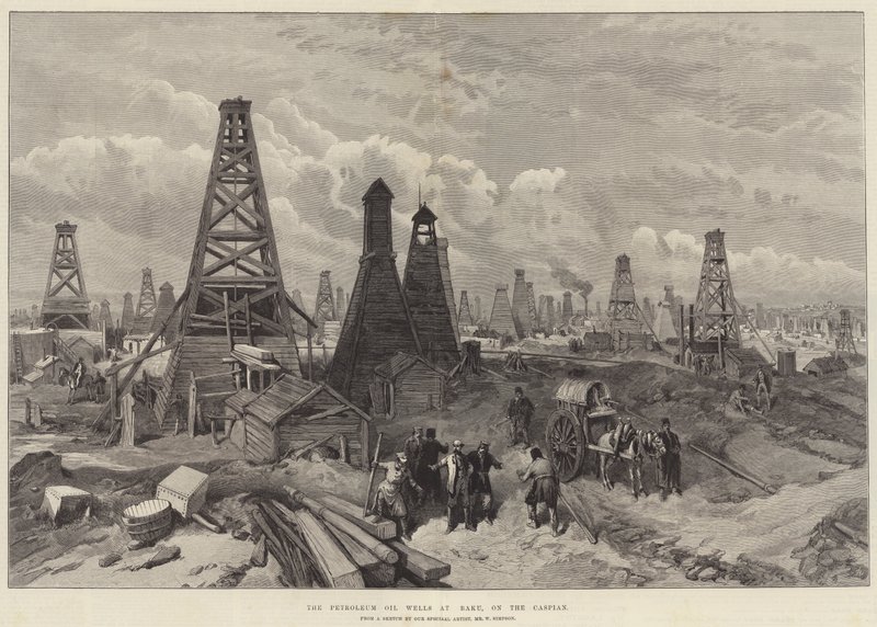 Die Erdölquellen in Baku am Kaspischen Meer von William Crimea Simpson