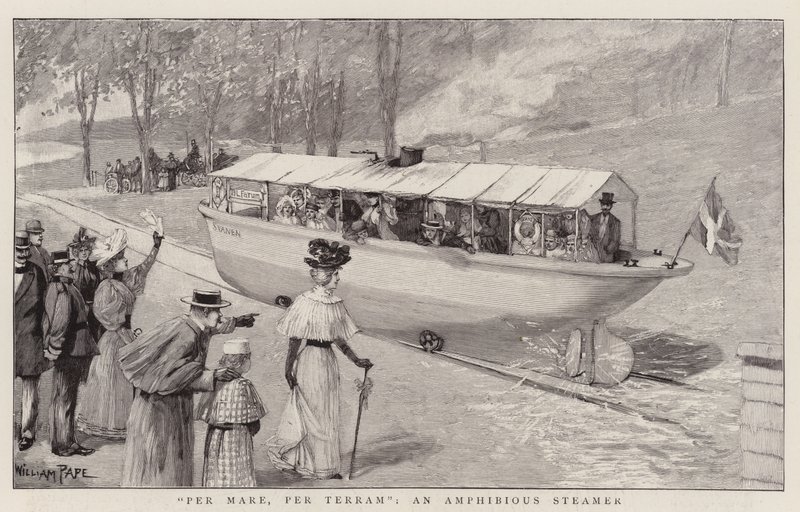 Per Mare, Per Terram, ein amphibischer Dampfer von William Friedrich Georg Pape