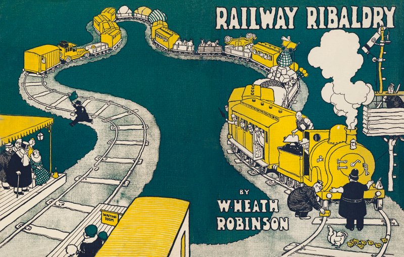 Titelillustration für Railway Ribaldry von W. Heath Robinson von William Heath Robinson