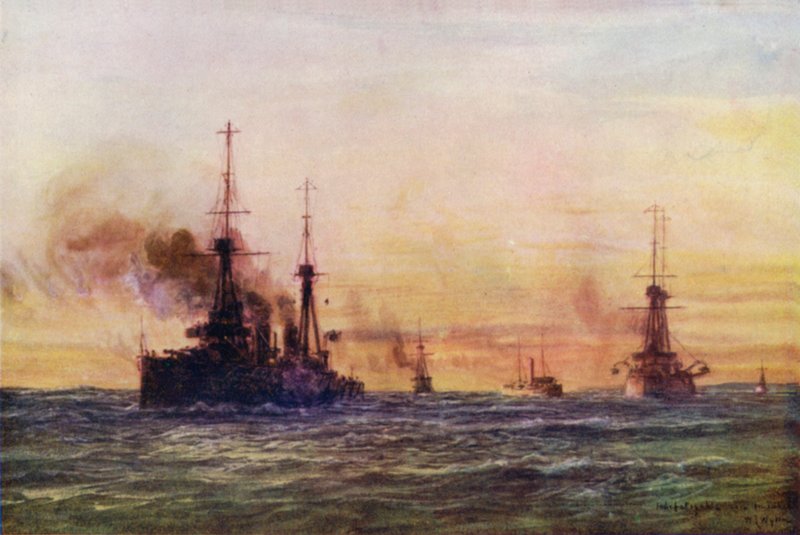 "Indefatigable" und "Invincible", 1911 von William Lionel Wyllie
