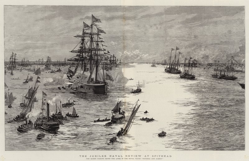 Die Jubiläumsflottenparade bei Spithead von William Lionel Wyllie
