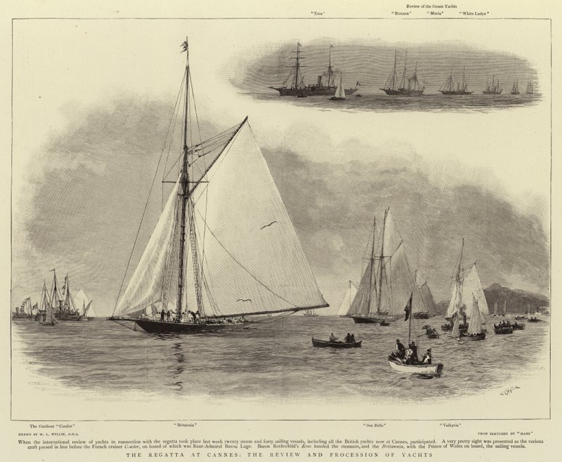 Die Regatta in Cannes, die Parade und Prozession der Yachten von William Lionel Wyllie