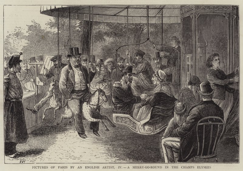 Bilder von Paris von einem englischen Künstler, IV, ein Karussell auf den Champs Elysees von William Ralston
