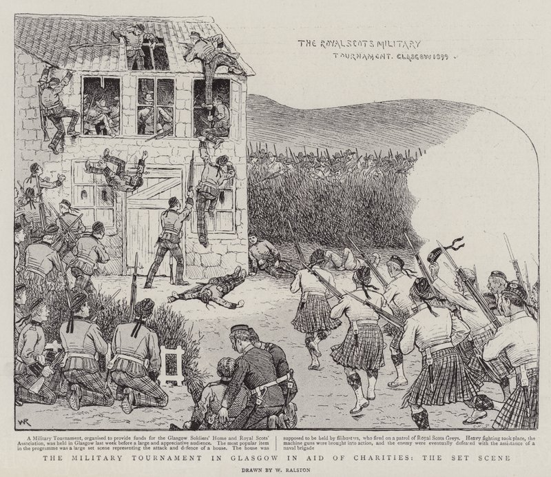 Das Militärturnier in Glasgow zugunsten von Wohltätigkeitsorganisationen, die Kulisse von William Ralston