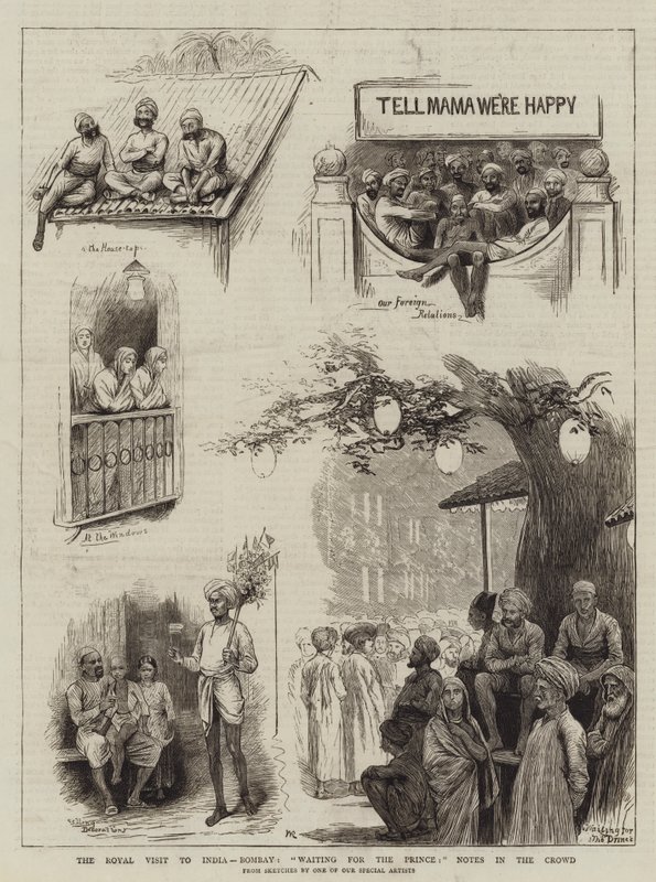 Der königliche Besuch in Indien, Bombay, Warten auf den Prinzen, Notizen in der Menge von William Ralston