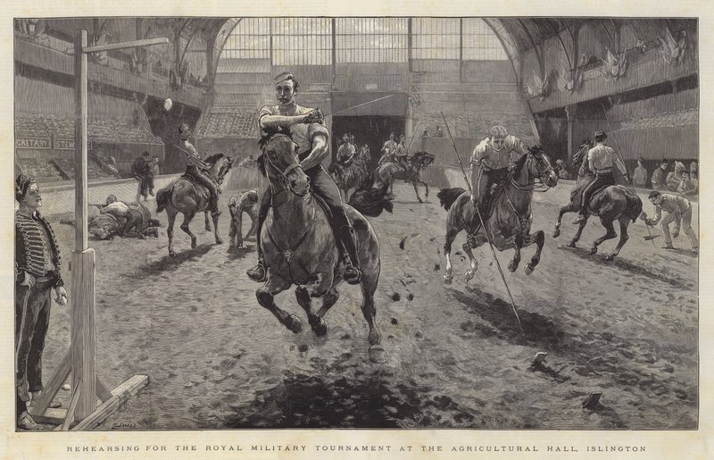 Proben für das Königliche Militärturnier in der Landwirtschaftshalle, Islington von William Small