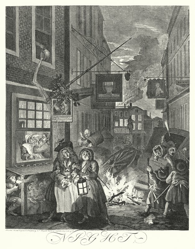 Nacht (Stich) von William (after) Hogarth