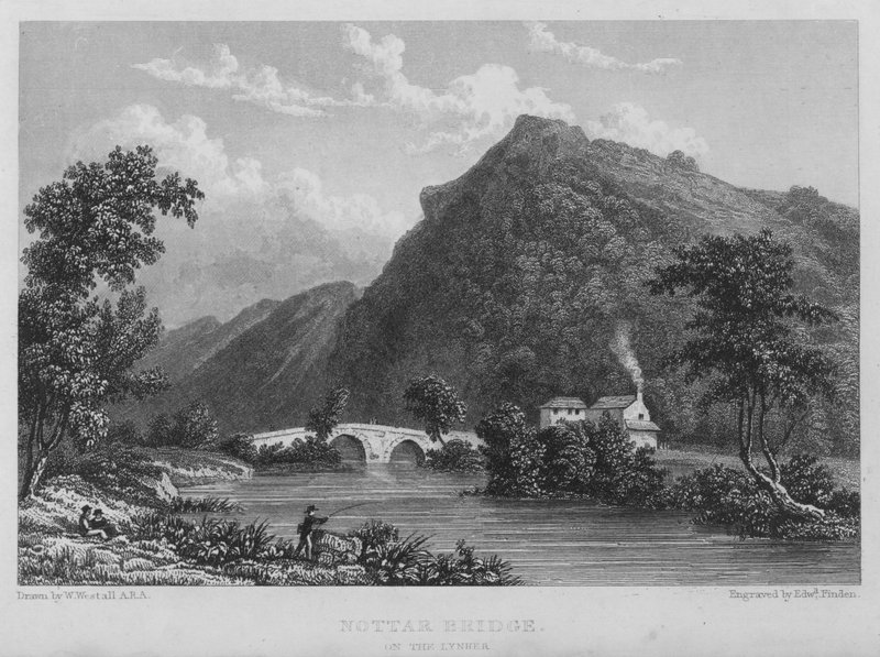 Nottar Bridge, am Lynher von William (after) Westall