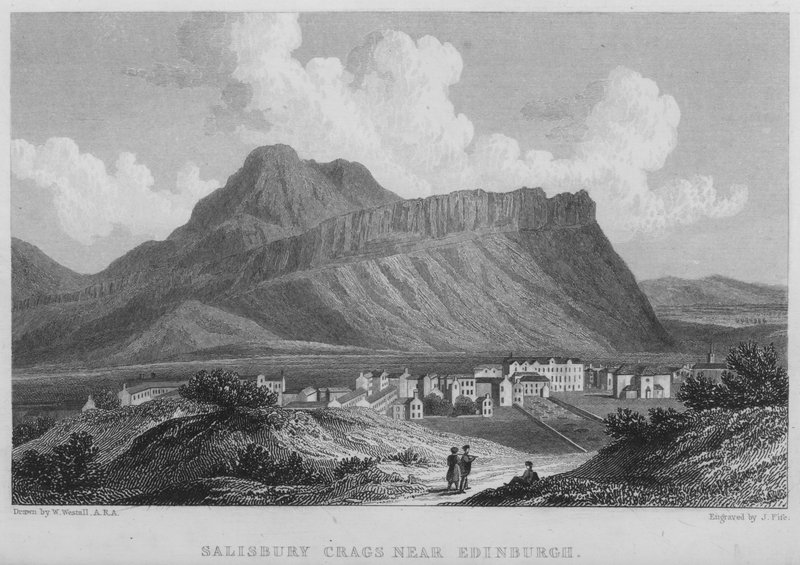 Salisbury Crags nahe Edinburgh von William (after) Westall