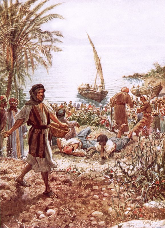 Jesus lehrt aus dem Fischerboot von Petrus von William Brassey Hole