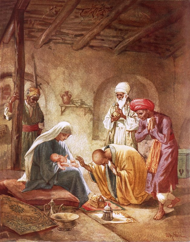 Drei Könige beten Christus an von William Brassey Hole