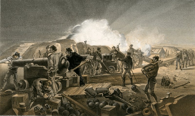 Eine heiße Nacht in den Batterien von William Crimea Simpson