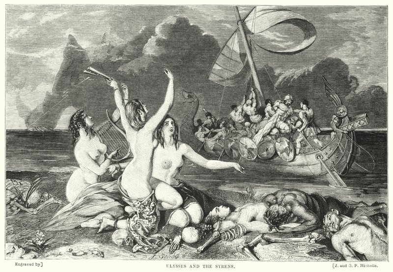Odysseus und die Sirenen (Gravur) von William Ellis