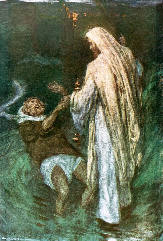 Christus geht auf dem Meer von William Hatherell