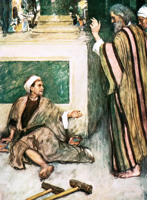 Petrus und Johannes heilen den Lahmen von William Hatherell