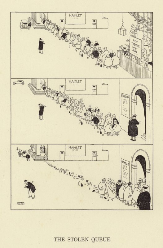 Der gestohlene Queue von William Heath Robinson