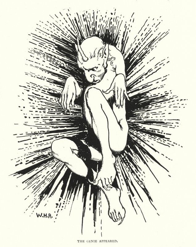 Der Geist erschien (Gravur) von William Heath Robinson