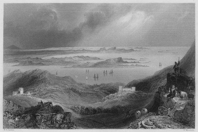 Clifden Castle, Connemara (Stich) von William Henry (after) Bartlett