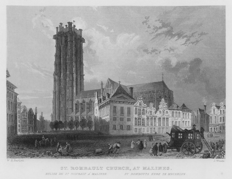 St. Rombault Kirche, in Malines von William Henry Bartlett