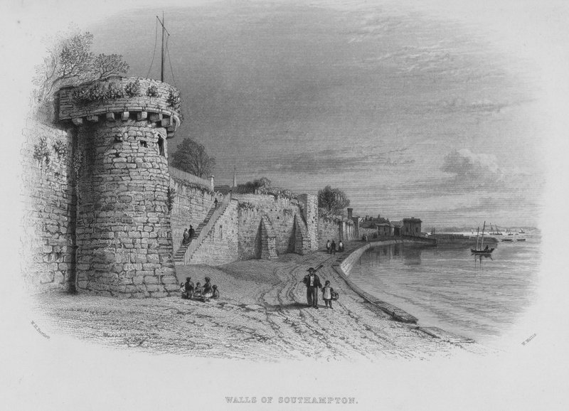 Mauern von Southampton von William Henry Bartlett