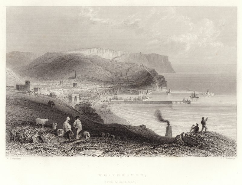 Whitehaven, (mit St Bees-head) von William Henry Bartlett