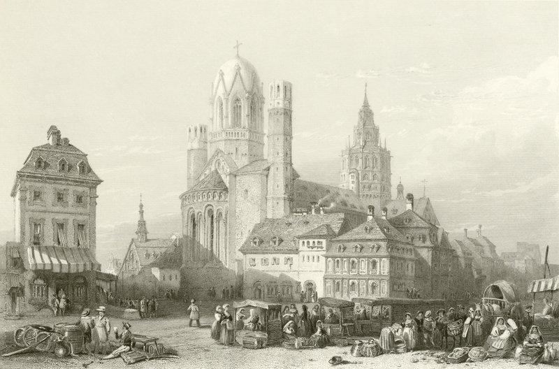 Mainzer Dom, Rhein von William Leighton Leitch