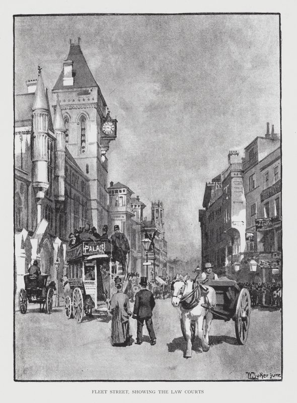 Fleet Street, zeigt die Gerichte von William Luker