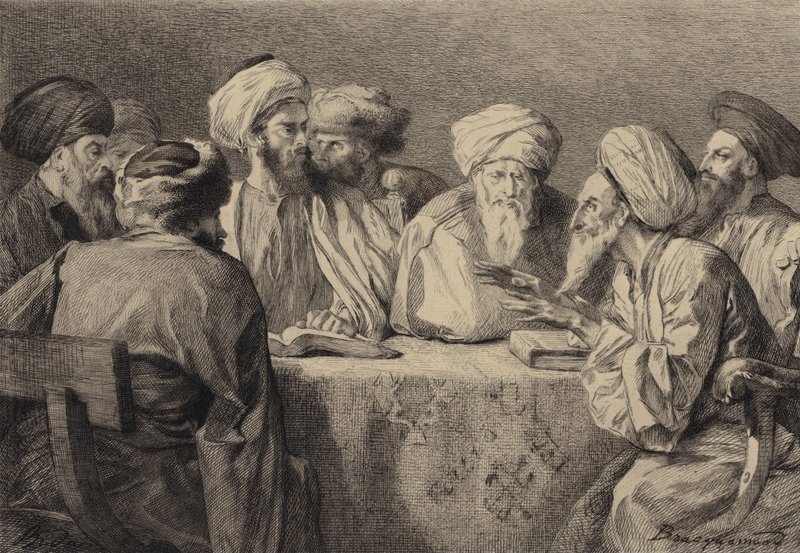 Rat der Pharisäer und Herodianer von after Albert Robida