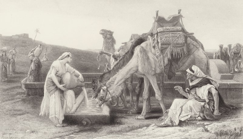 Rebekka und Eliezer von after Alexandre Cabanel
