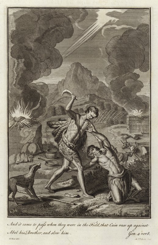 Kain erschlägt Abel von after Gerard Hoet