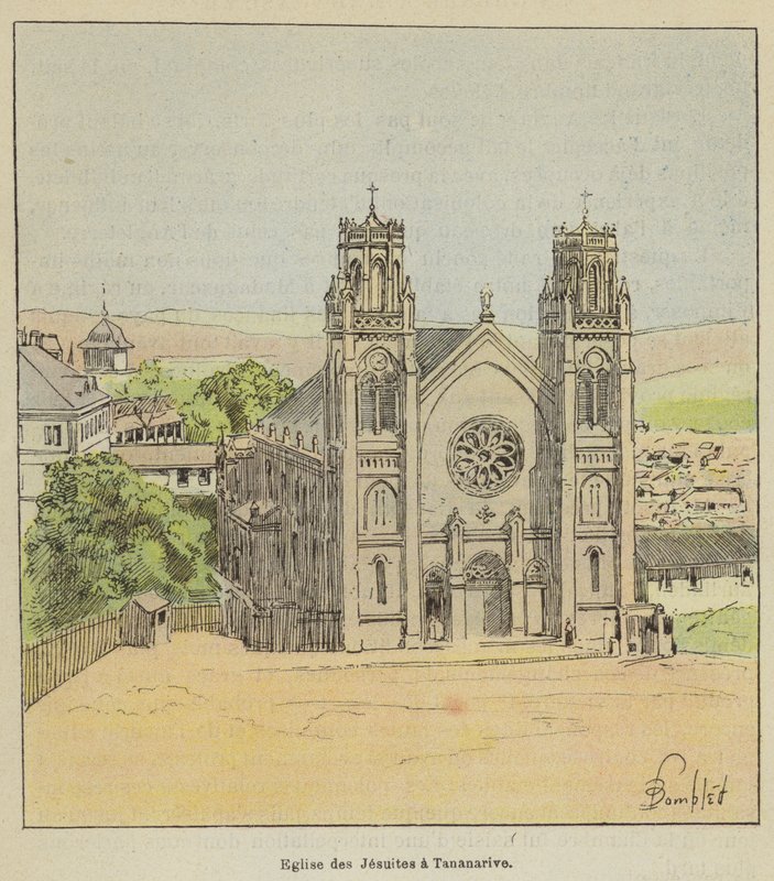 Jesuitenkirche in Tananarive von after Louis Charles Bombled