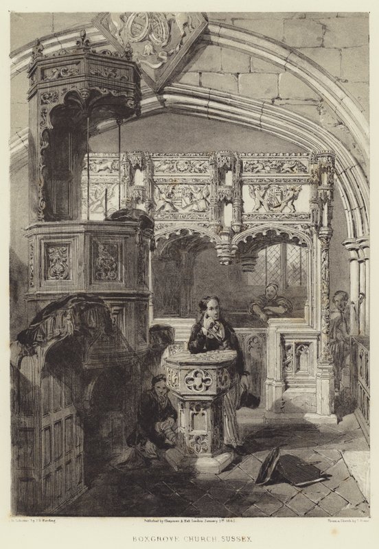 Boxgrove Kirche, Sussex von Samuel (after) Prout