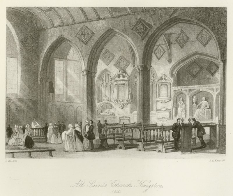 Allerheiligenkirche, Kingston, 1840 von after Thomas Allom