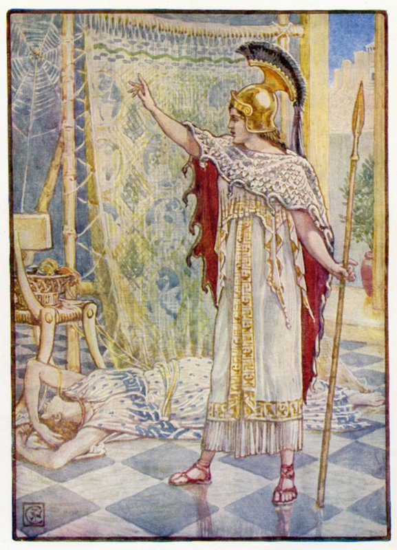 Sie verwandelte sie in eine Spinne von after Walter Crane